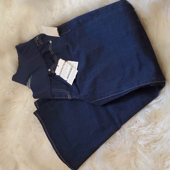 Gap Maternity Long & Lean Boot Cut Jeans - dark wash - Picture 4 of 11